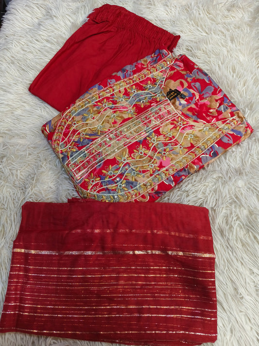 Red Elegant Aline designer suits