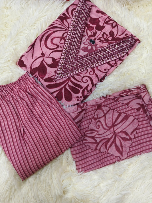 Blue Cotton sets with duppata ki