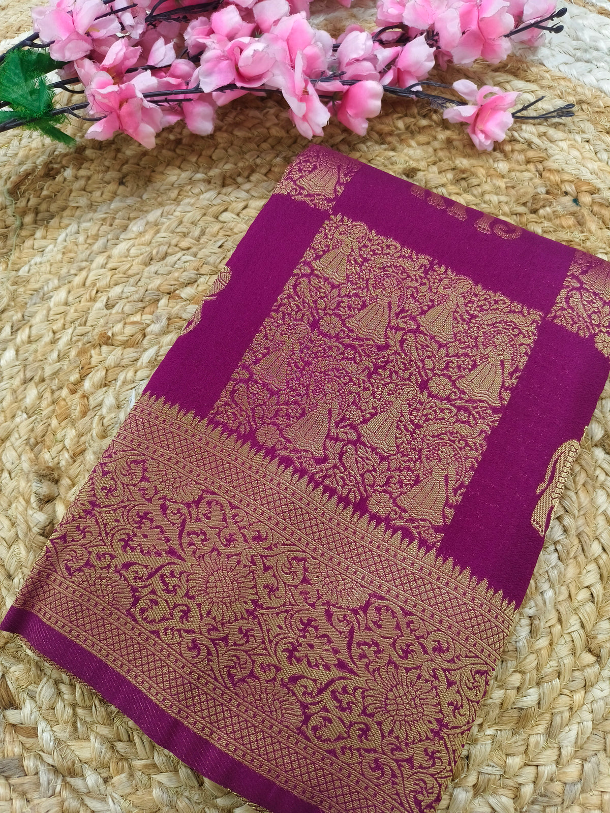 Wine Georgette silk saree