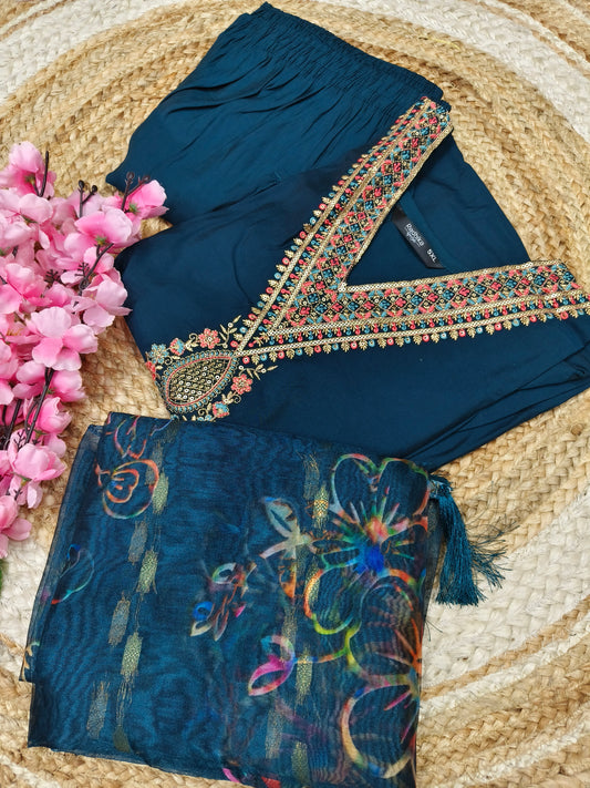 Peacock Blue designer suit