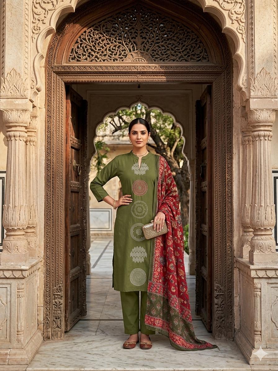 Green pure cotton suits