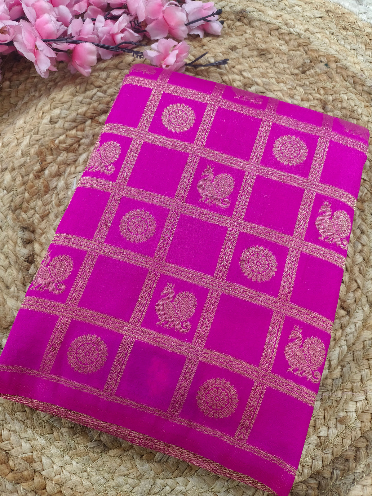 Pink Georgette silk saree