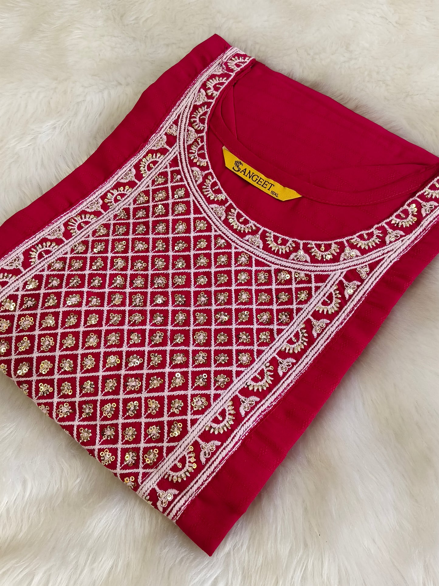 Pink straight cut kurti