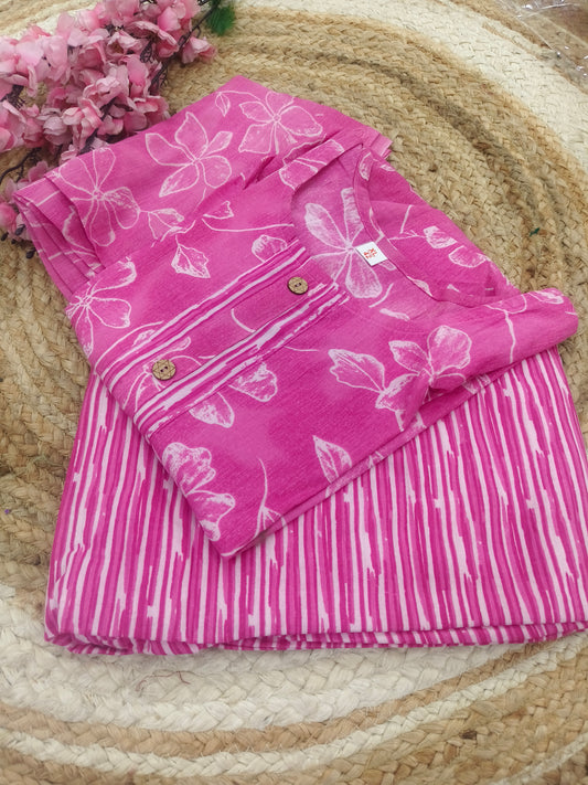 Pink cotton salwar suit (XL)