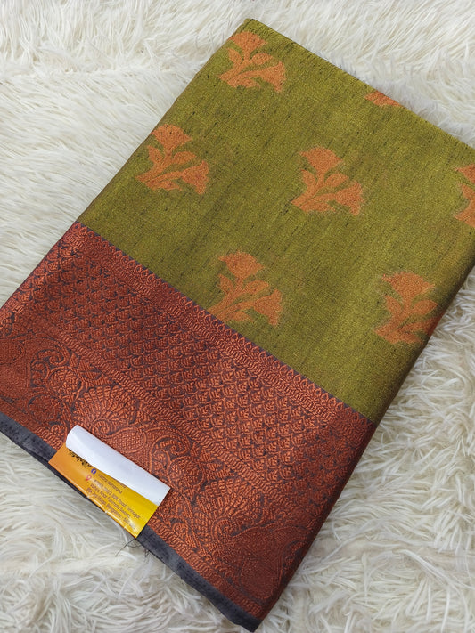 Green tissue silk saree