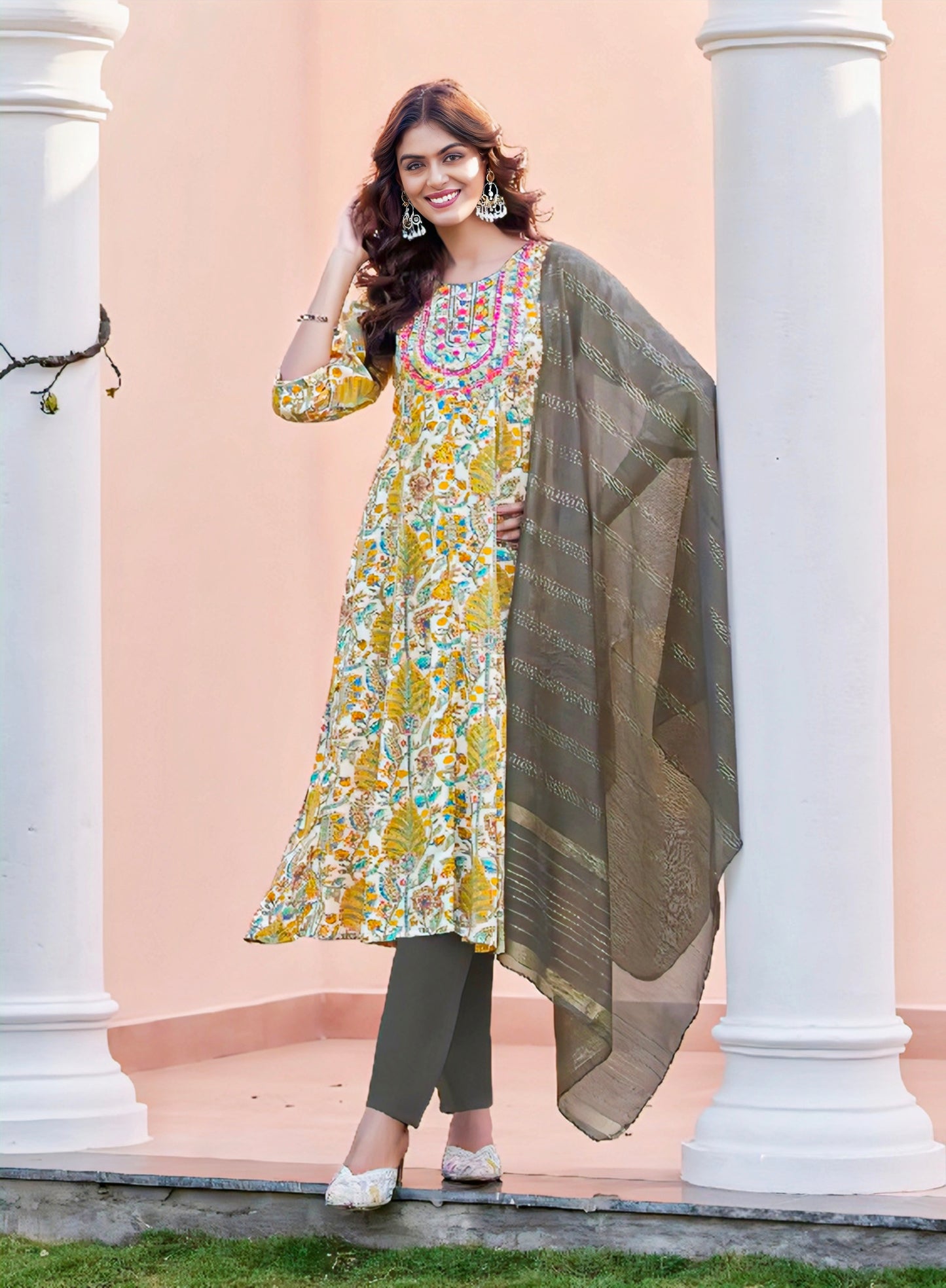 Multi colour Elegant Aline designer suits