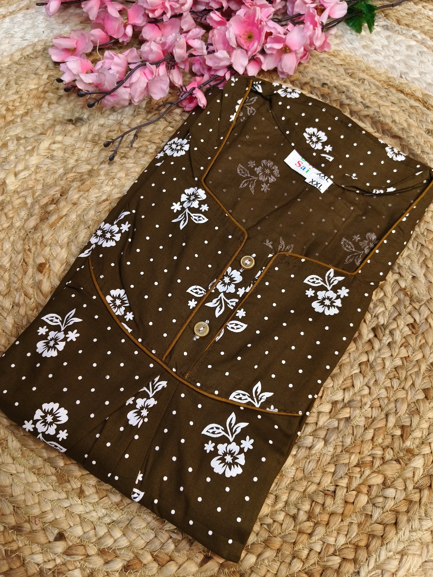 Brown Pure cotton Nighty