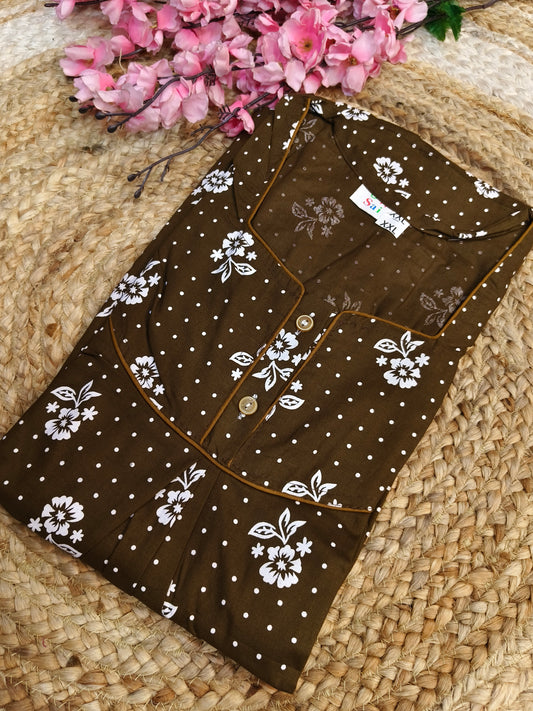 Brown Pure cotton Nighty