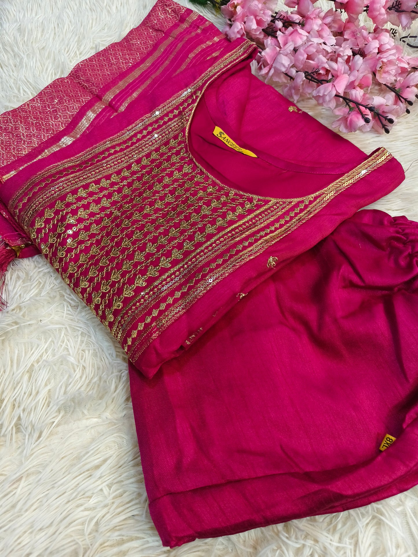 Rani Pink designer straight cut Suit