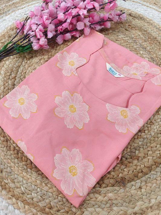 Light Pink Rayon straight kurta