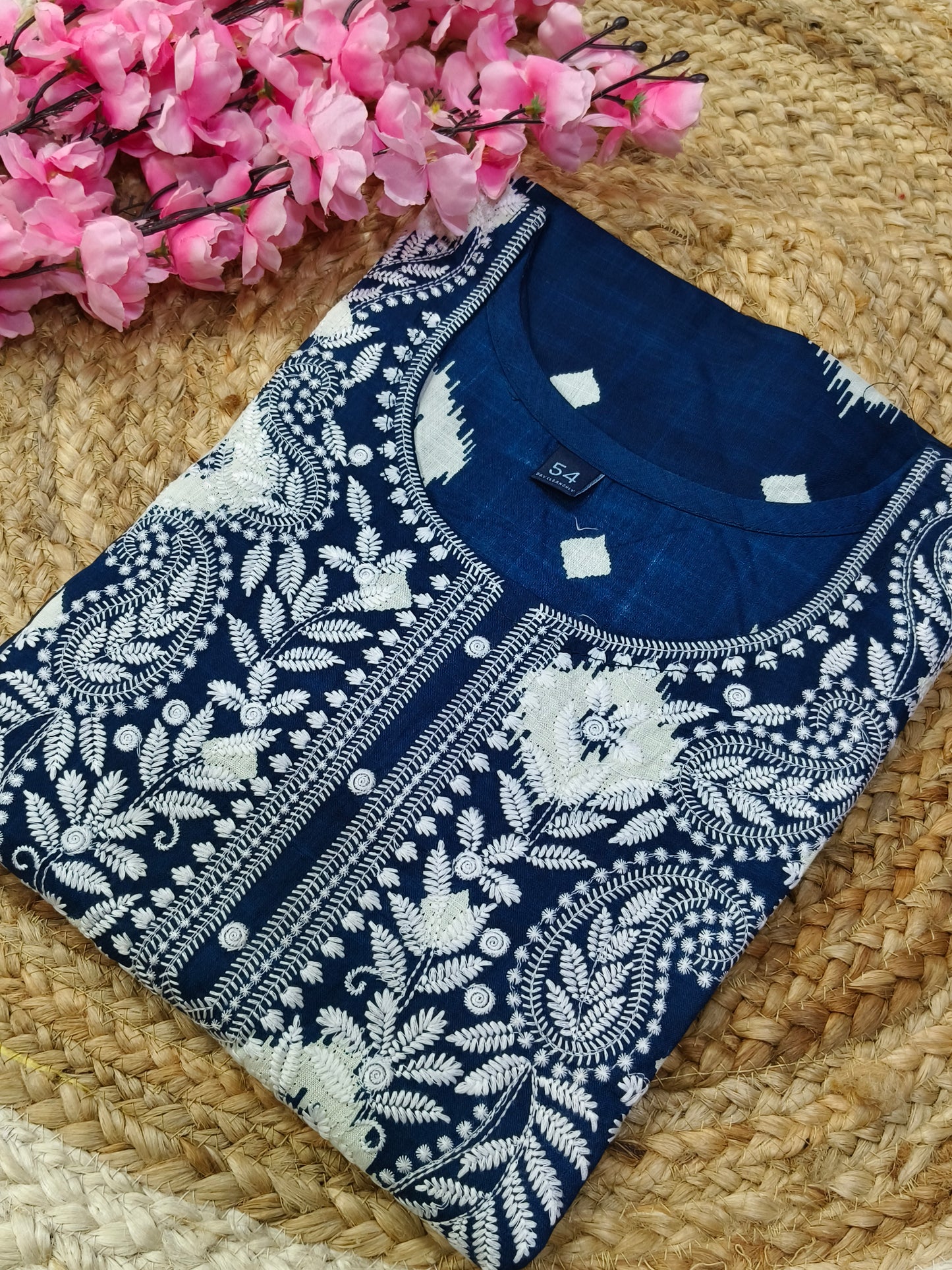 Peacock Blue Embroidery kurti