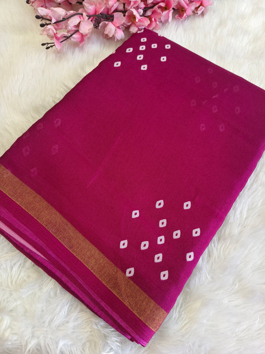 Wine Soft Lenin silk saree