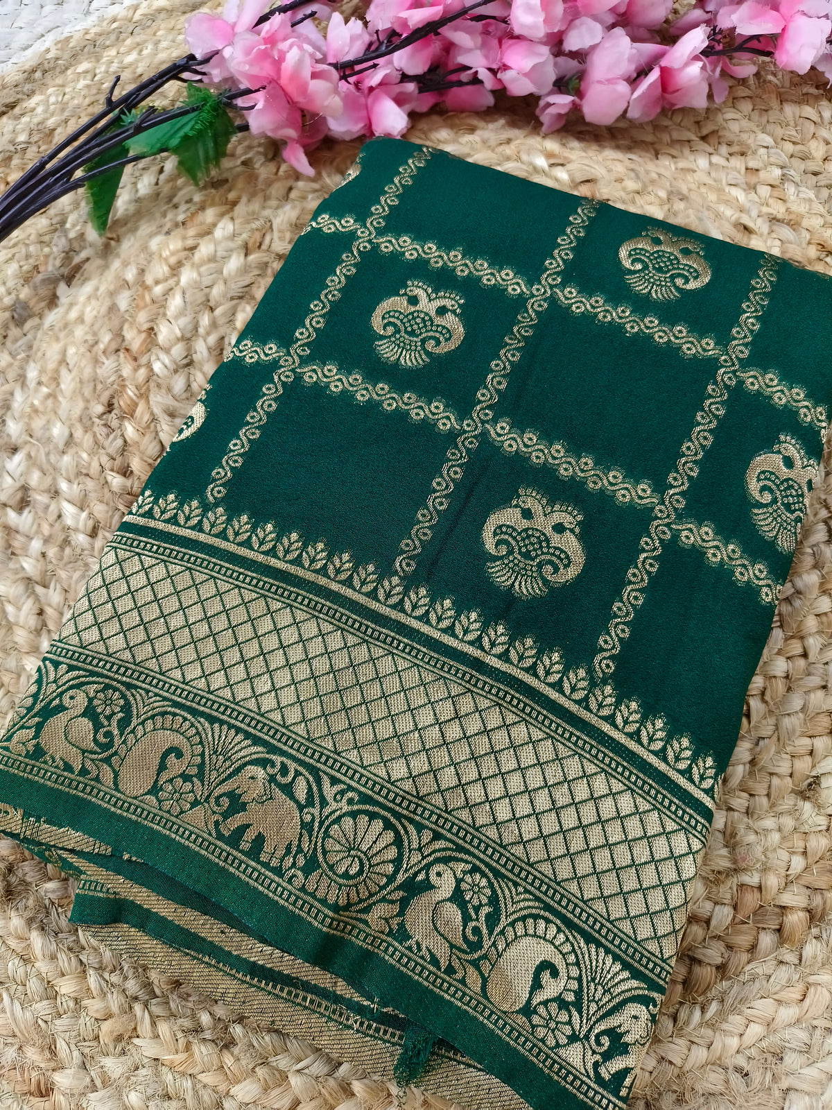 Green Georgette silk saree