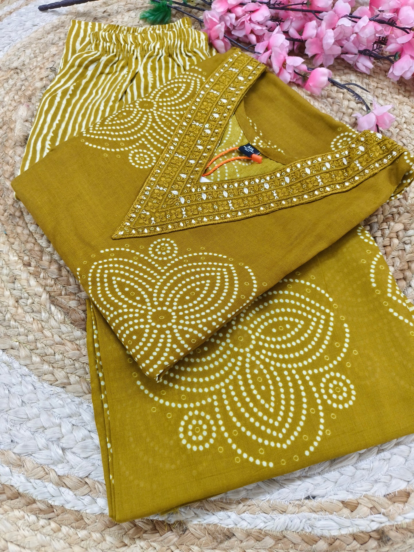 Yellow Cotton sets with duppatta