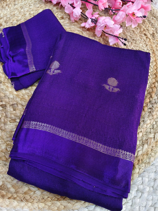 Purple Viscose silk saree