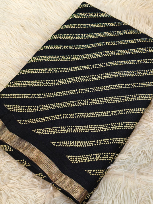 Black georgette saree