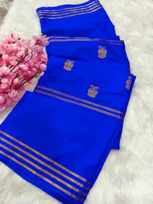Royal blue semi silk saree