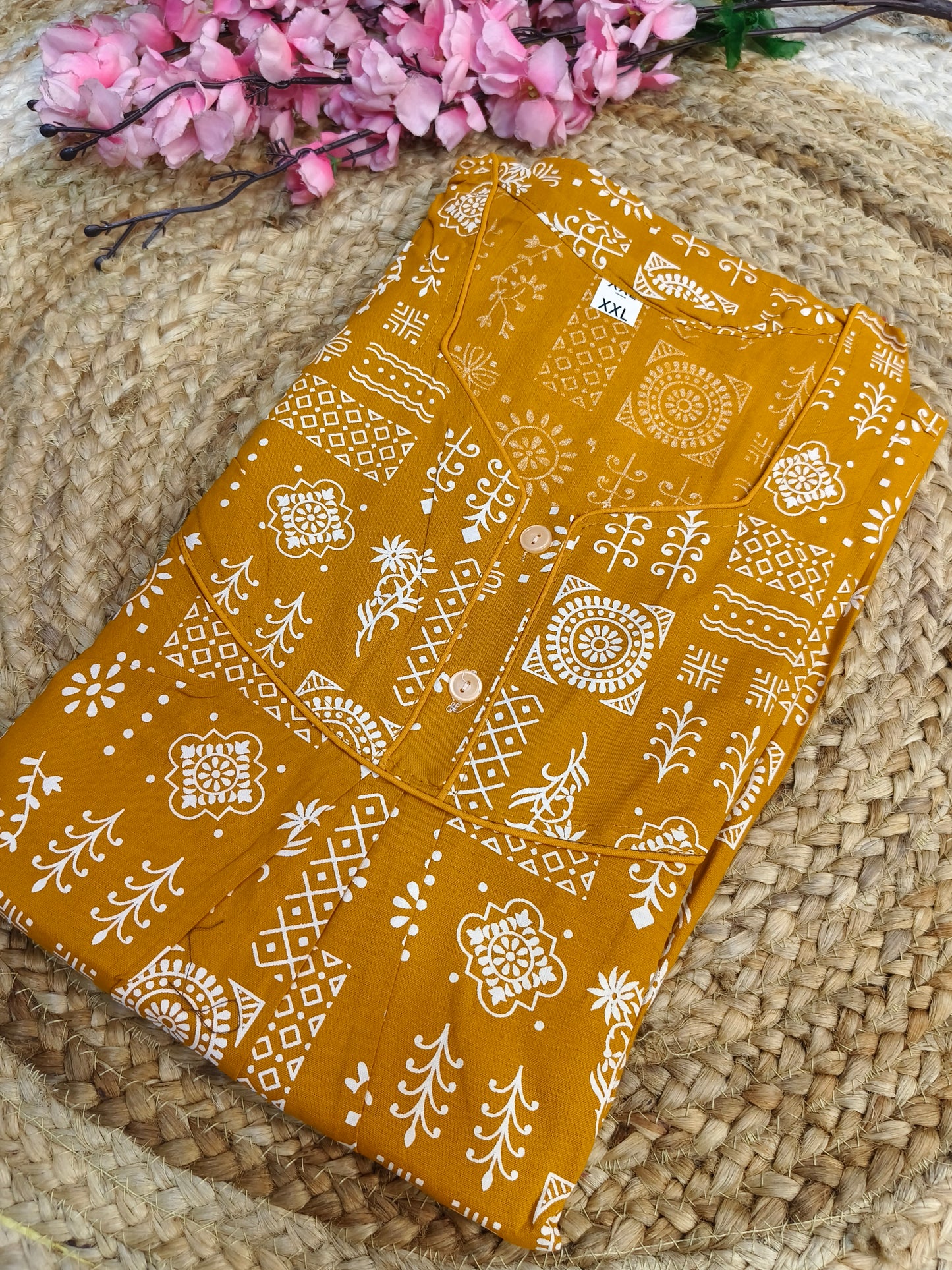 Yellow Pure cotton Nighty