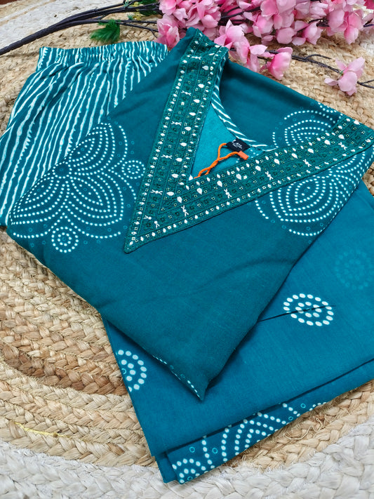Blue Cotton sets with duppatta