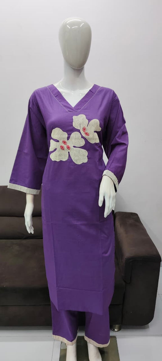 Purple pure cotton cord set