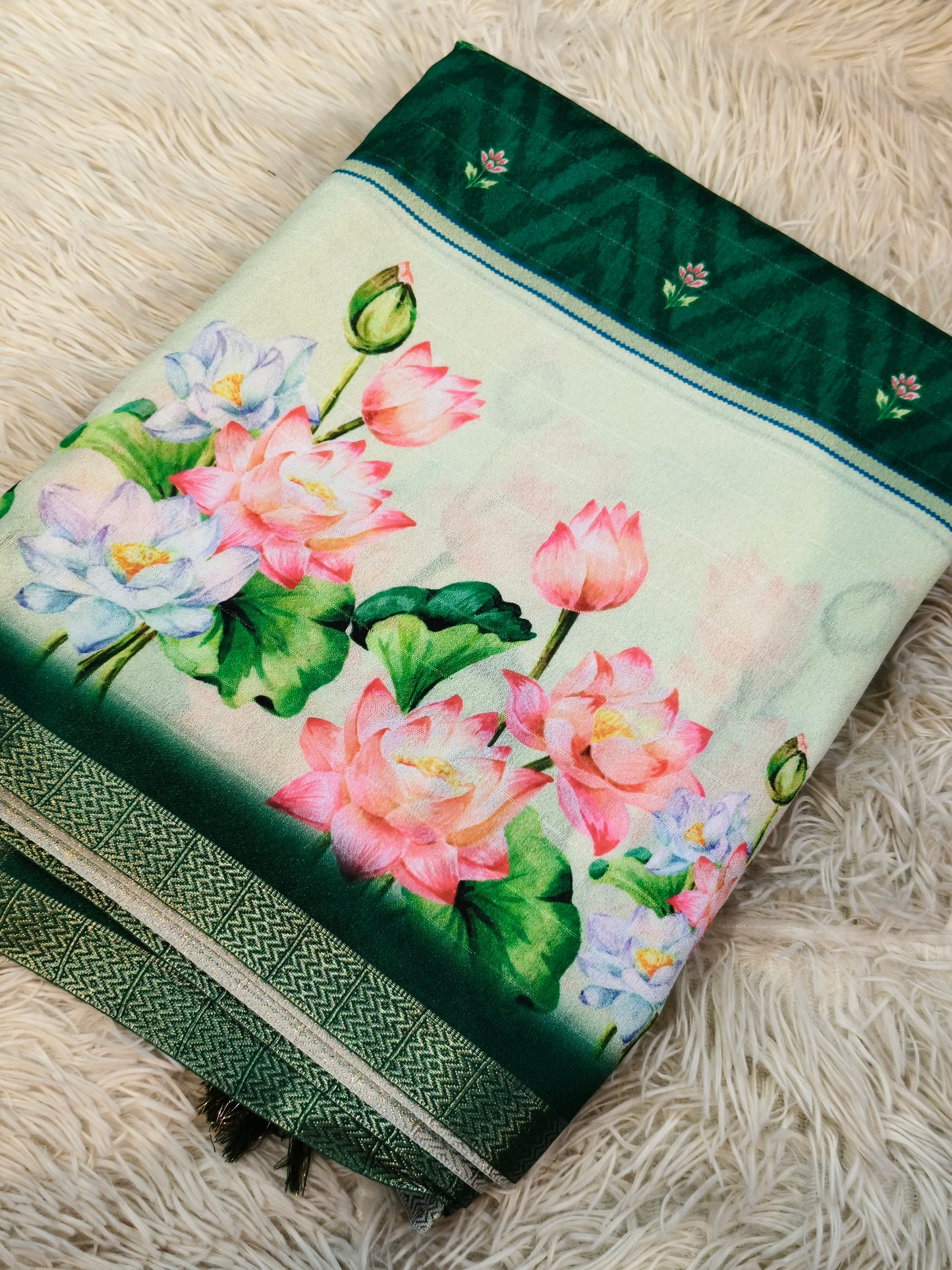 Green Linen Silk saree