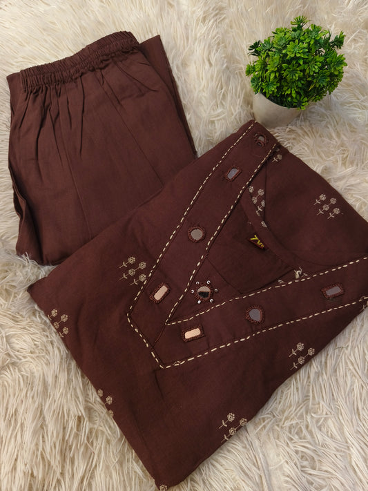 Brown cotton cord suits