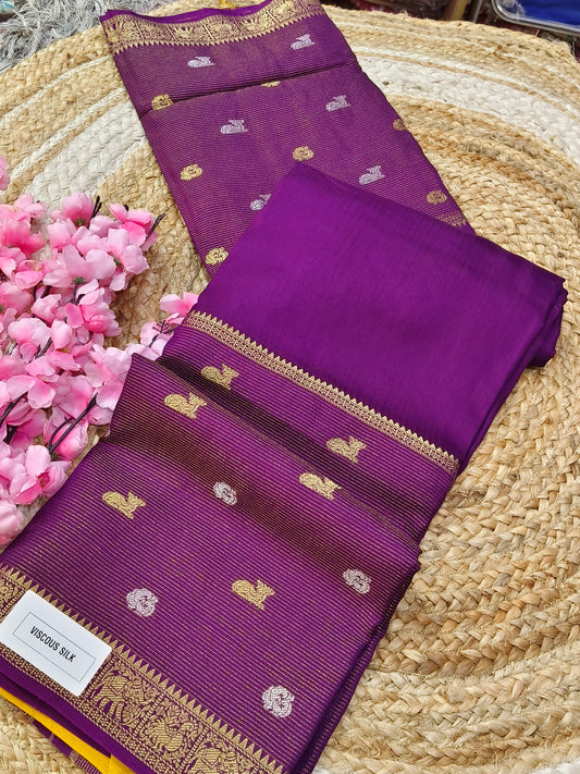Magenta viscous silk saree