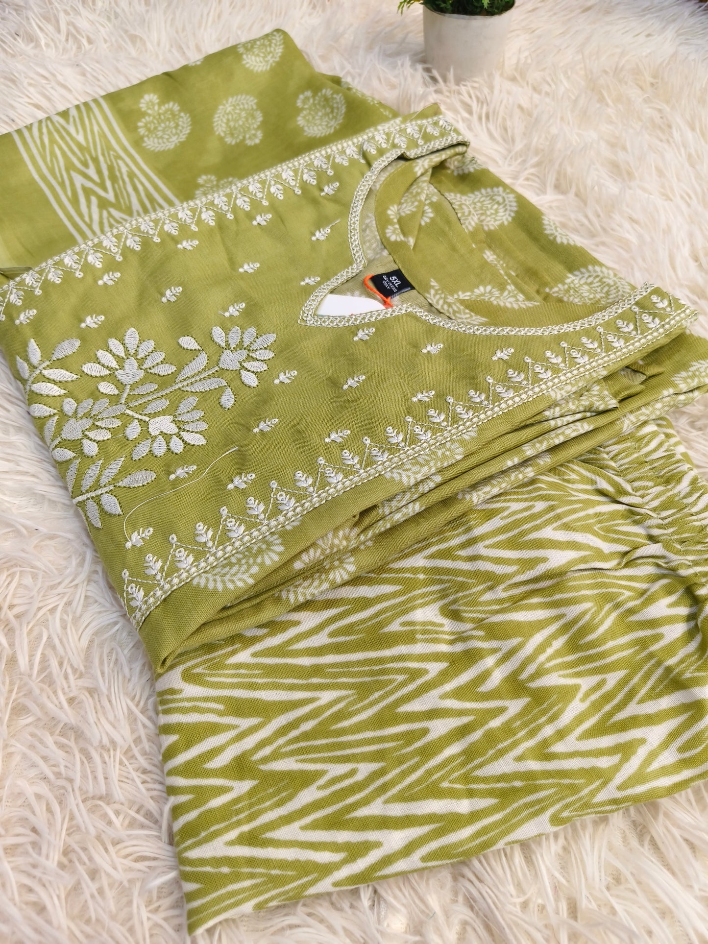 Light Green  cotton sets with duppata
