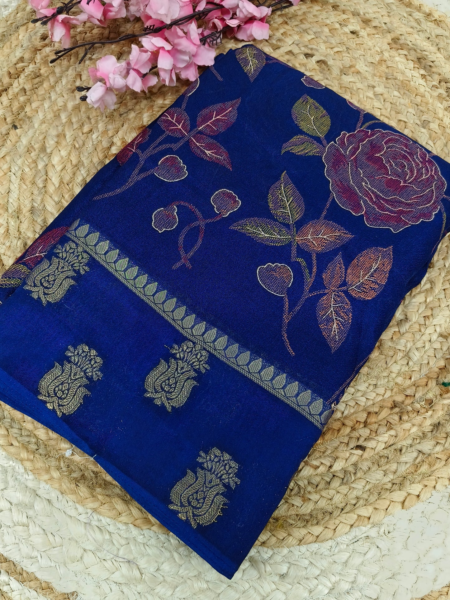 Blue fancy Georgette saree