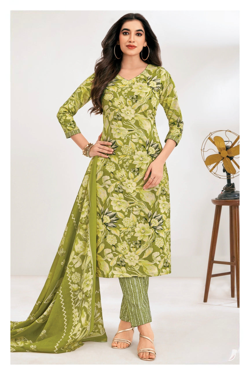 Green pure cotton suits