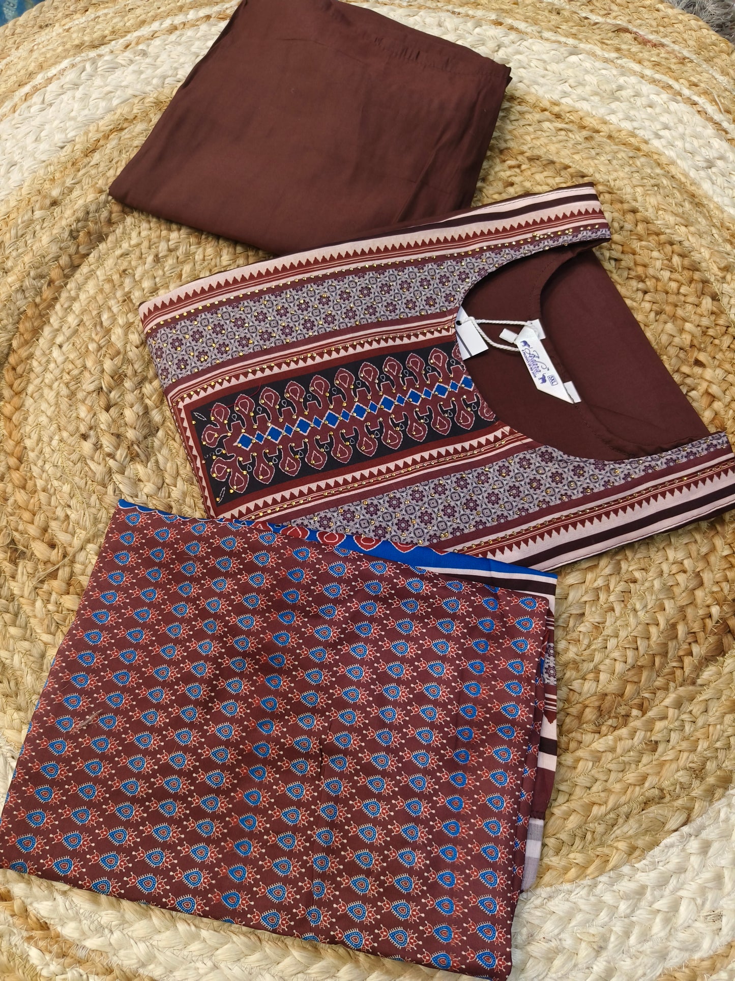 Brown Designer straight cut suit
