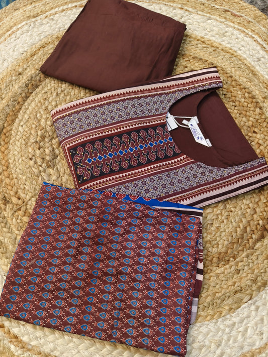 Brown Designer straight cut suit