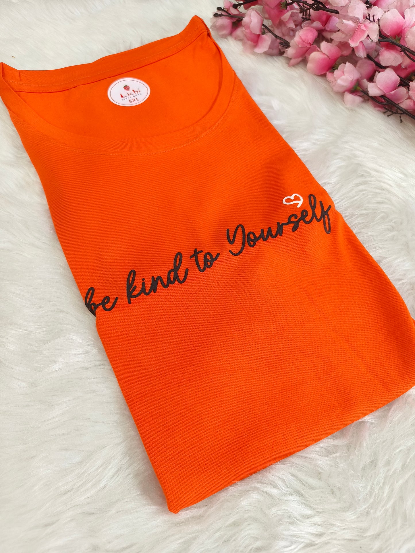 Orange cotton T-shirt 5XL
