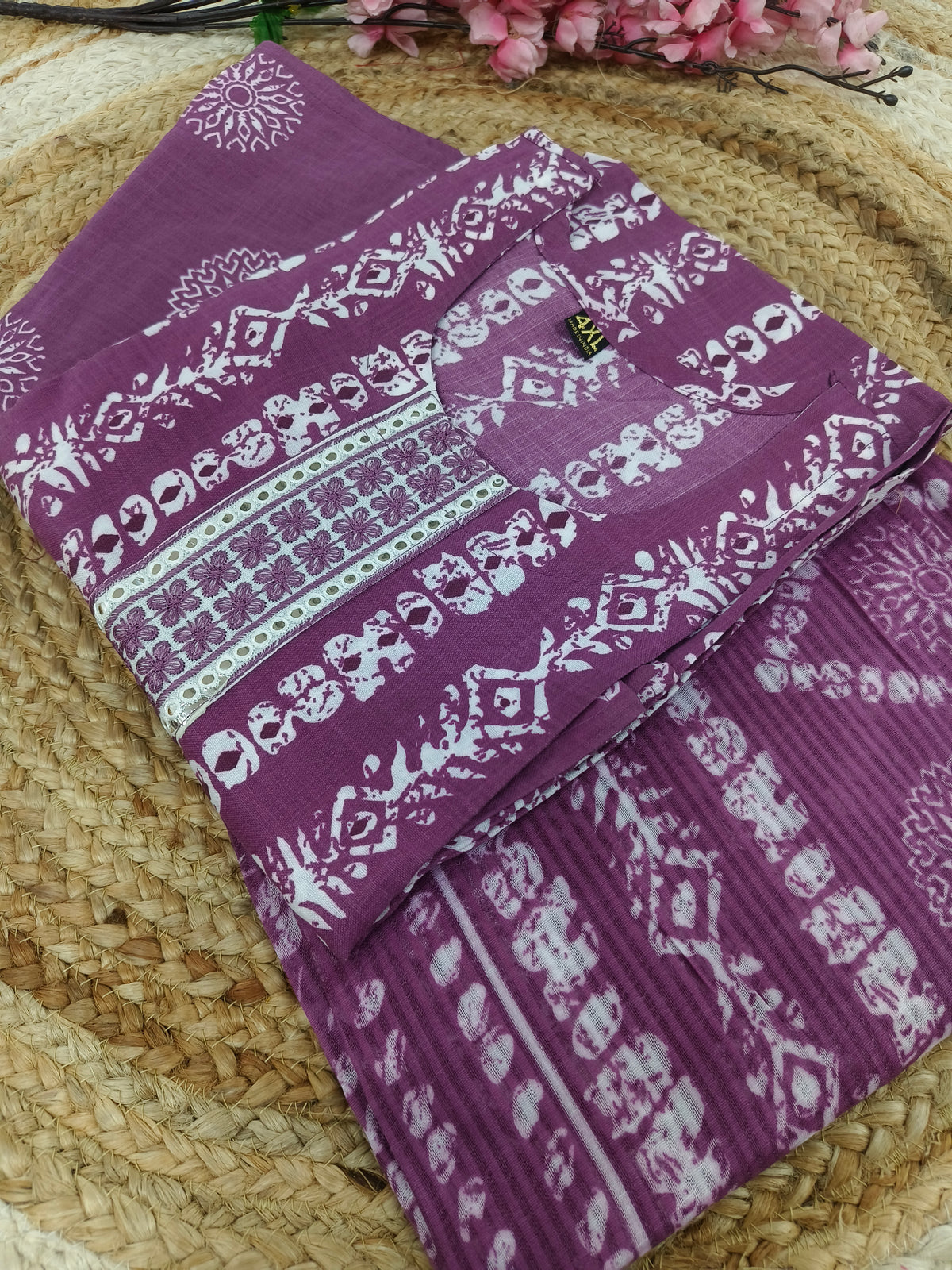 Wine Cotton sets with duppatta