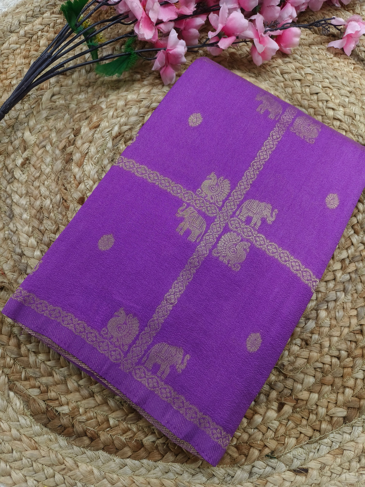 Lavender Georgette silk saree