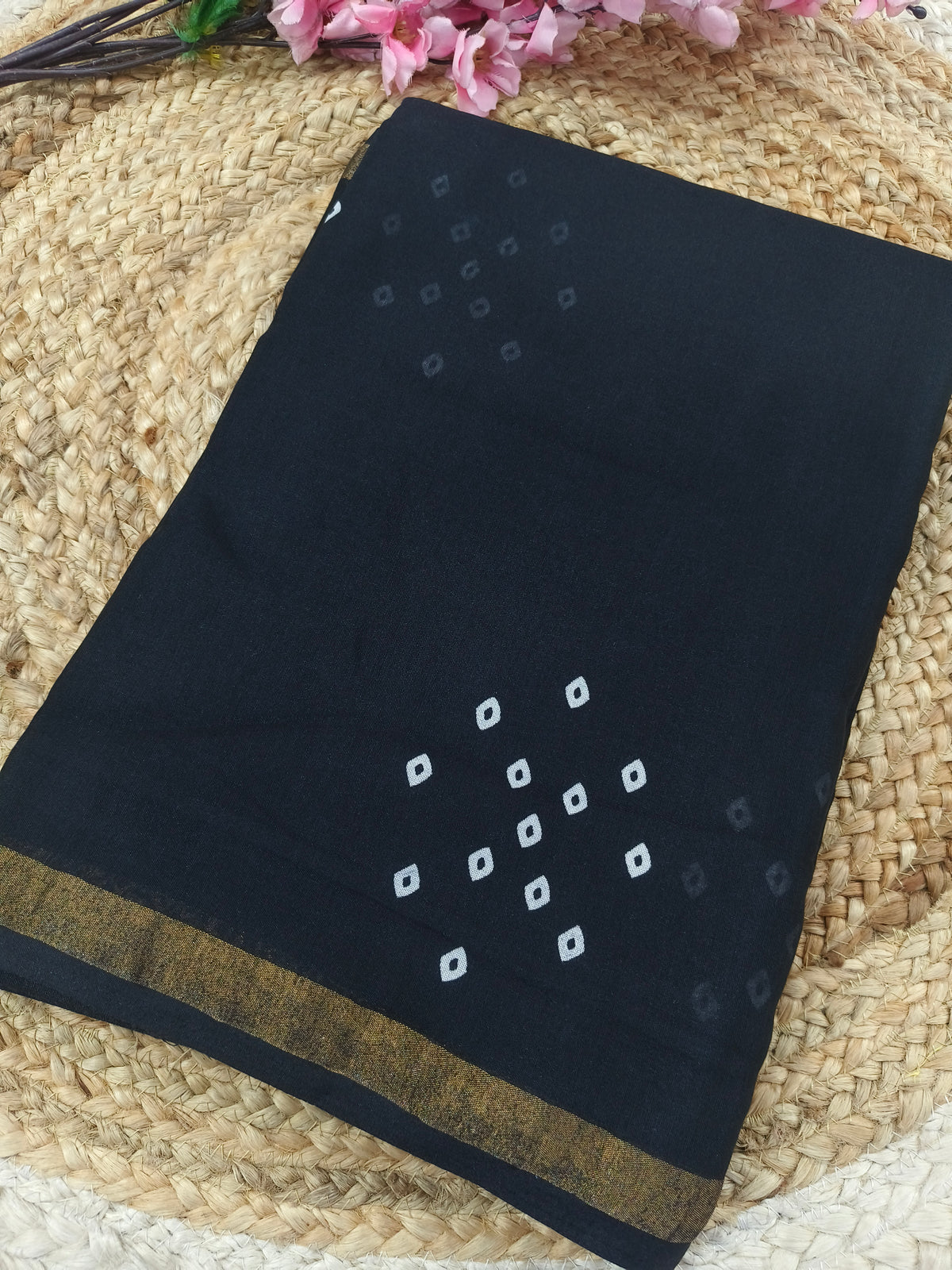 Black Lenin Cotton saree