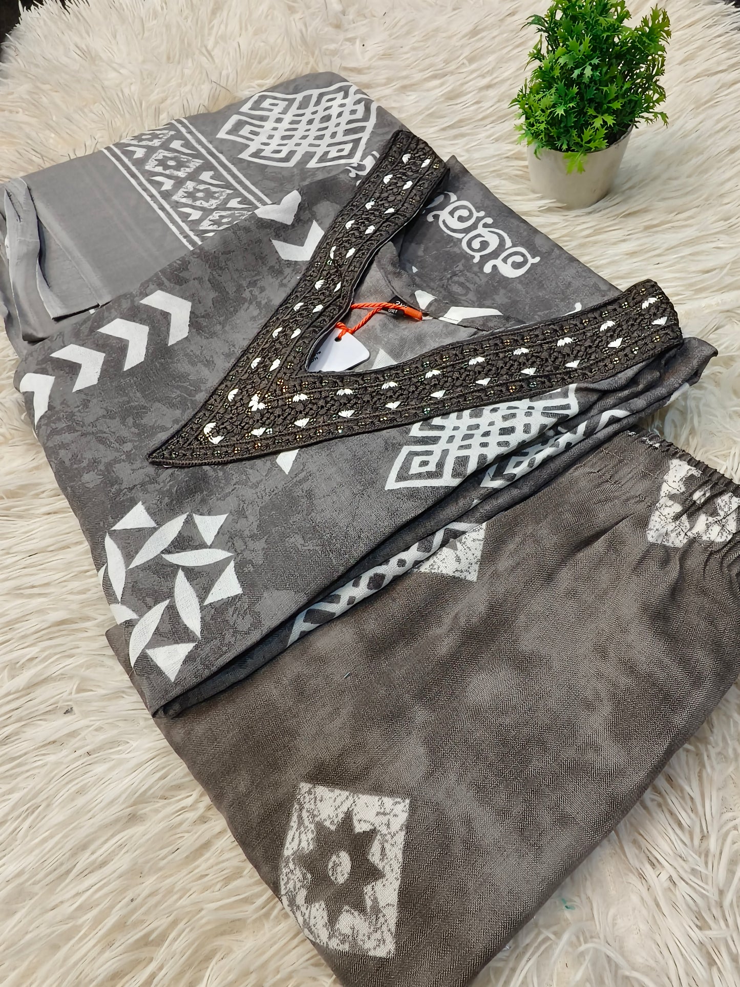Grey Cotton sets with duppata