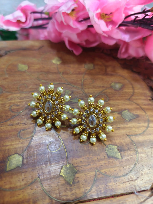 White With pearl stud