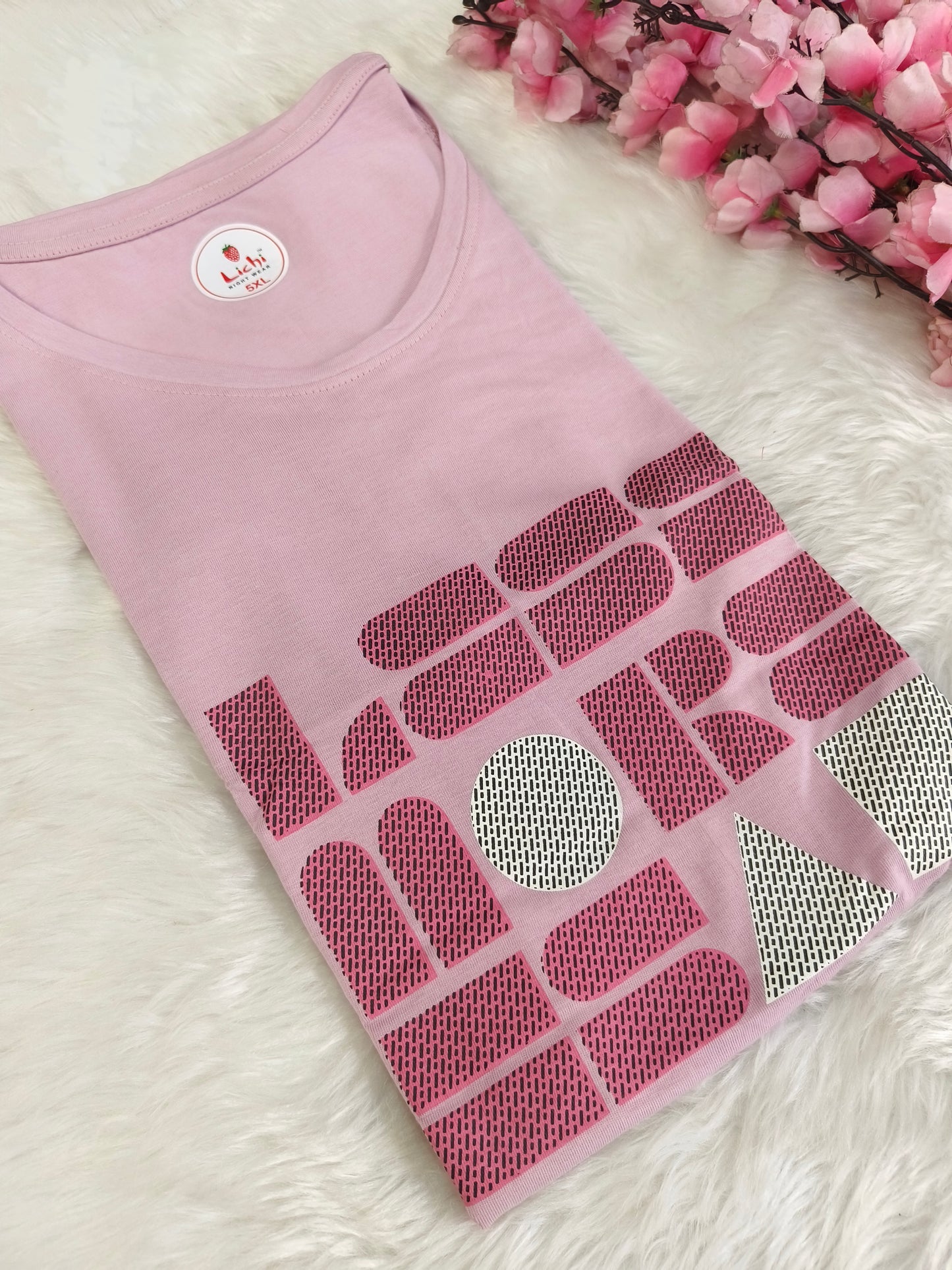 Pink cotton T-shirt 5XL