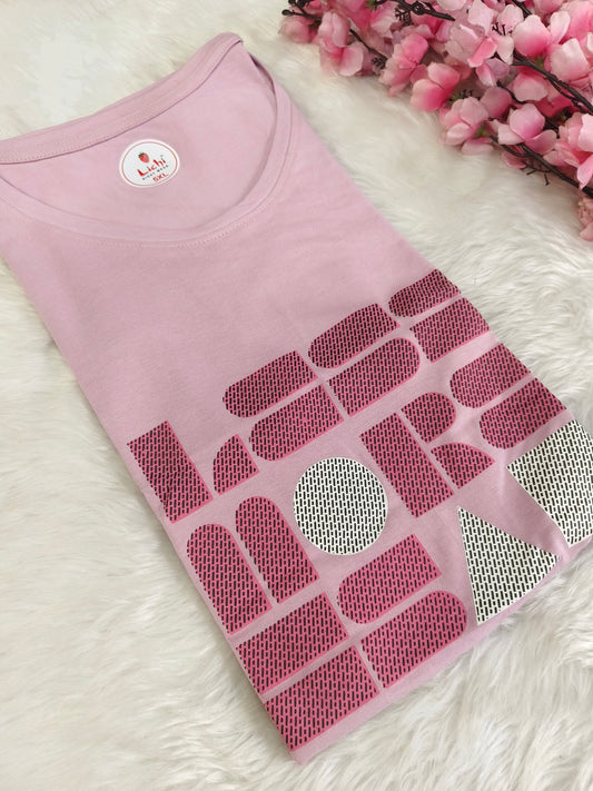 Pink cotton T-shirt 5XL