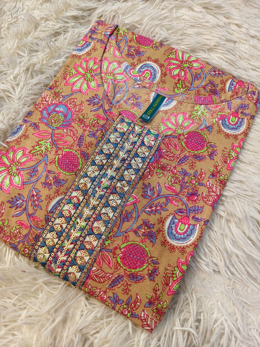 Beige cotton kurta