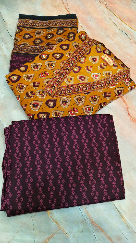 Mustard yellow Cotton sets with duppata