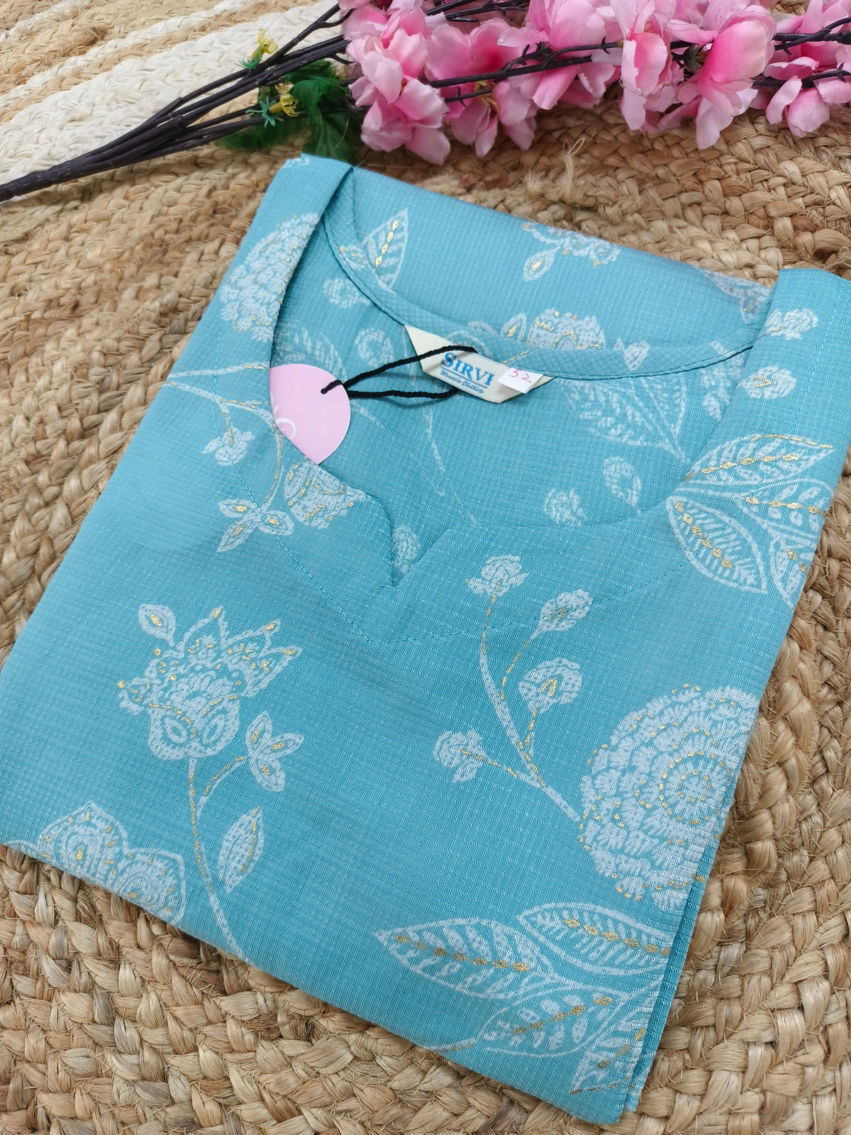 Light Blue Rayon straight kurta