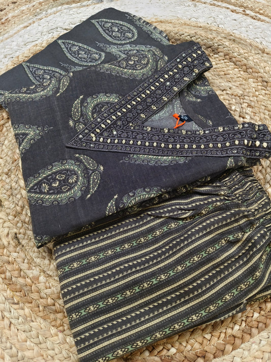 Grey Cotton sets with duppatta