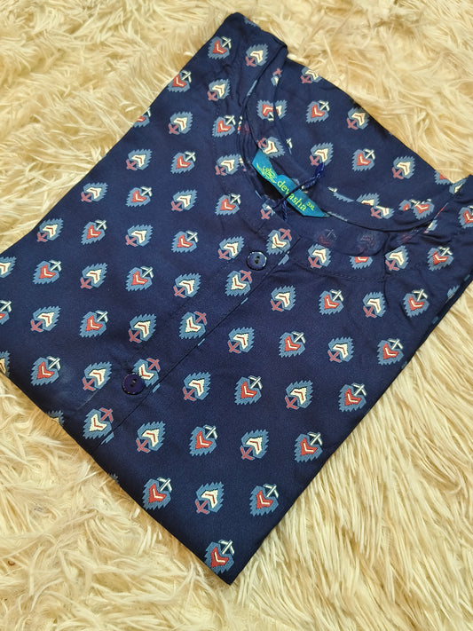 Navy Blue Royan side cut kurti