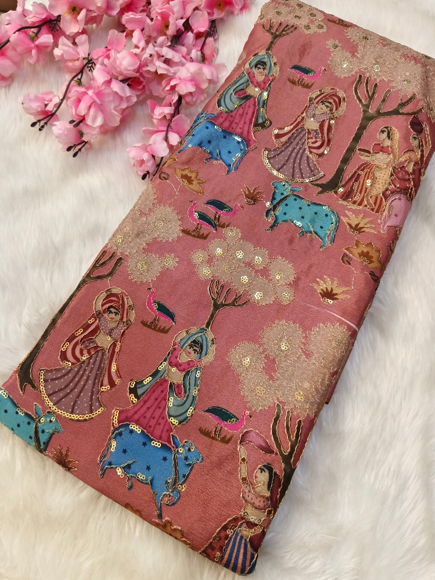 Peach Silk blouse piece