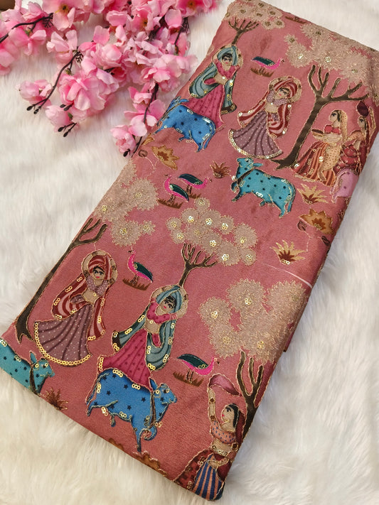 Peach Silk blouse piece