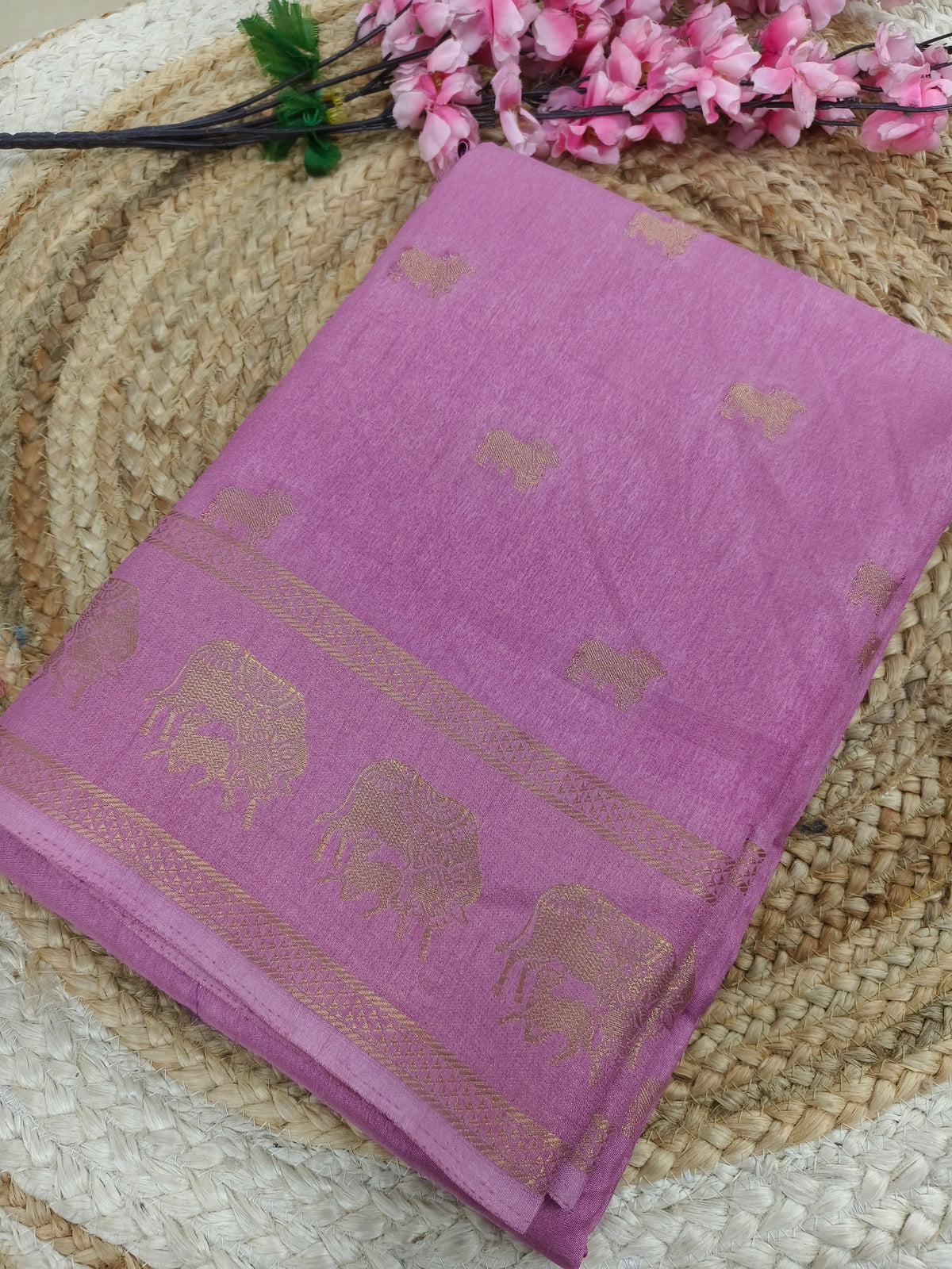 Onion Pink Elegant silk saree