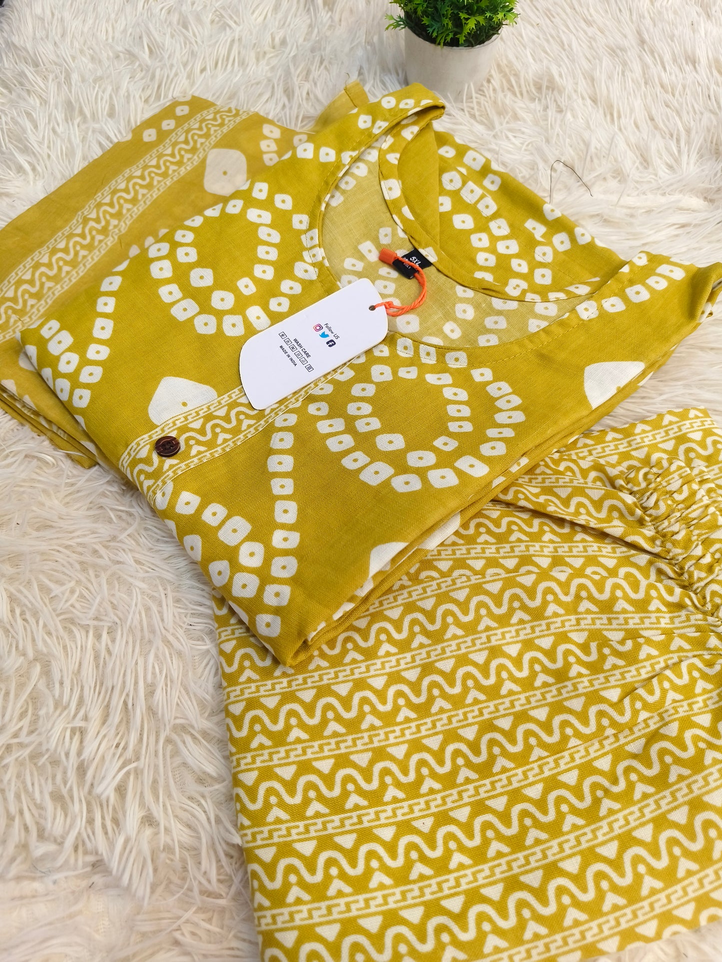Yellow Cotton sets with duppata