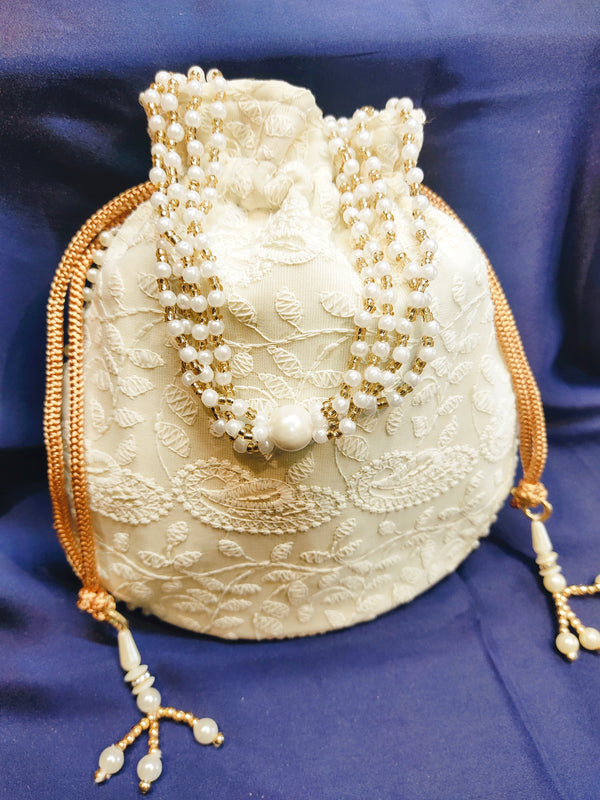 Potli Bags-Lucknowi Georgette Bags